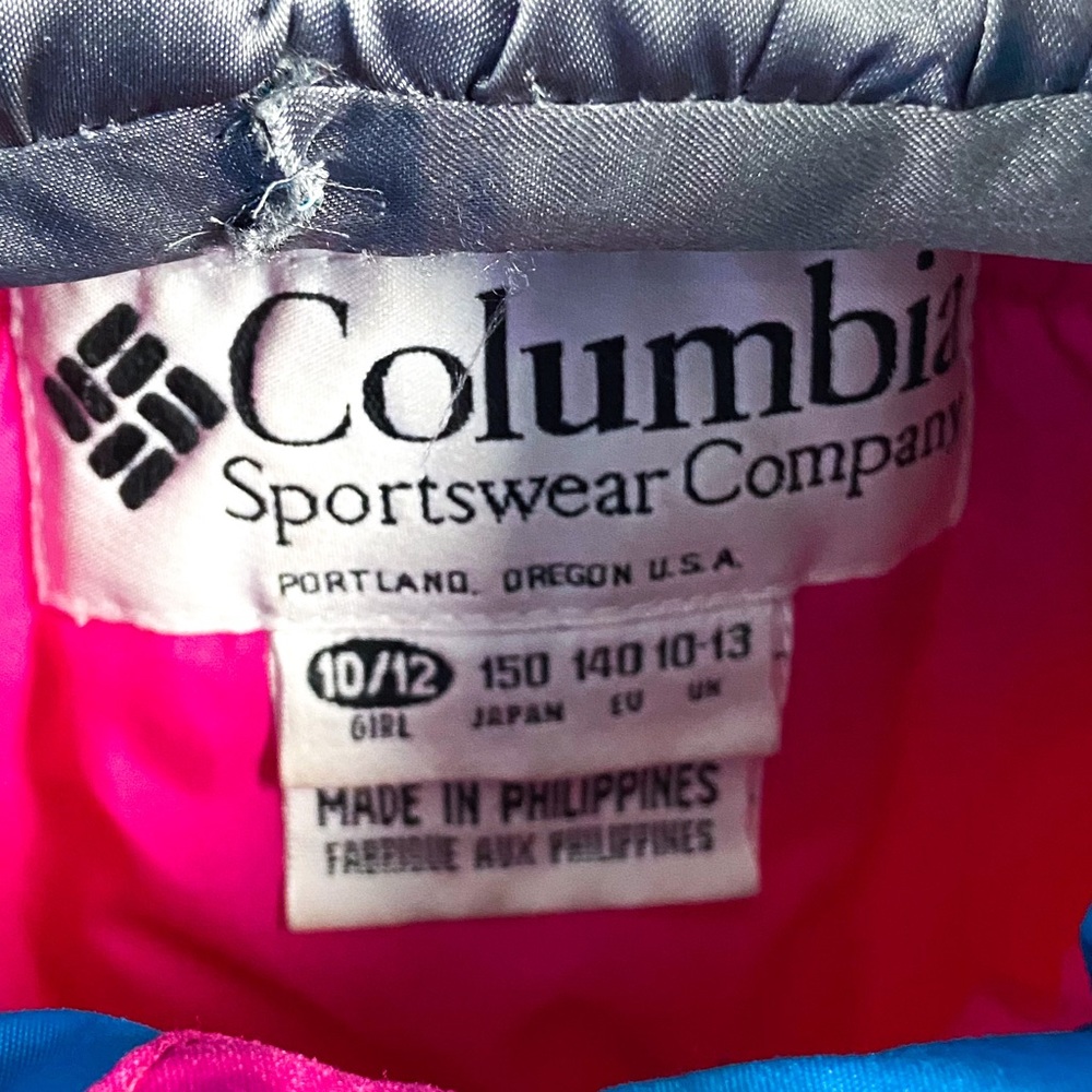Columbia Girls Hooded Coat Parka Pink Blue Size 10/12 - Picture 3 of 10
